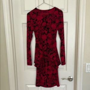 MICHAEL Michael Kors Red and Black Long Sleeve Dress